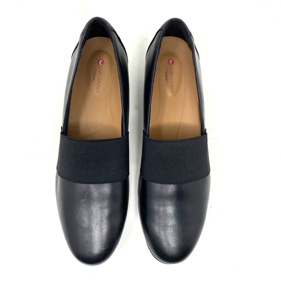 Clarks Un Blush Lo Black Leather Loafer Flats NARROW - Picture 6 of 10
